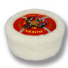 Кубанка сувенирная из натуральной белой овчины с гербом Российской Империи
